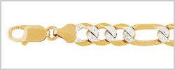 9 Carat Gold Fancy Figaro Bracelet- 7.25 inch