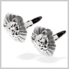 9 Carat White Gold Lion 0.30 Carat Diamond Cufflinks