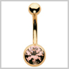 9 Ct Gold Jewelled Navel Bar