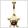 9 Ct Gold Small Turtle Navel Bar