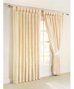 90 x 90in Pair of Retro Cube Tab Top Lined Curtains - Cream