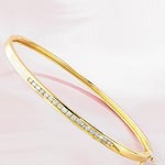 9ct. 14pt. Channel Set Diamond Bangle