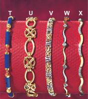 9ct 2 Colour Gold CZ Wavy Bracelet