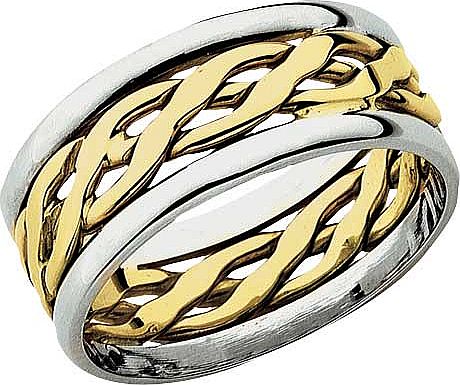 Unbranded 9ct 2 Coloured Gold Celtic Style Wedding Ring