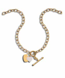 9ct 2 Coloured Gold Tiffany Style Belcher T-Bar Chain