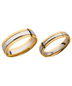Unbranded 9ct 2 Coloured Wedding Ring Set