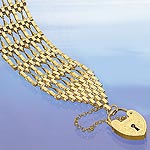 9ct. 8 Bar Twist Gate Bracelet & Padlock