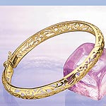 9ct. Art Nouveau Rounded Bangle