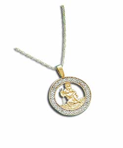 9ct Diamond Illusion Set St Christopher Pendant