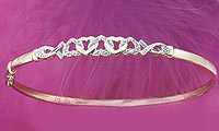 9ct. Diamond Set Heart Bangle