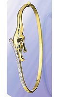 9ct. Diamond Set Panther Bangle