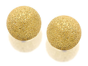 Unbranded 9ct Frosted Gold Stardust Ball Earrings 8mm -