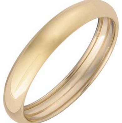 unbranded 9ct Gold 4mm Rolled Edge Wedding Ring - Size M