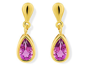 Unbranded 9ct-Gold-Amethyst-Drop-Earrings-071462