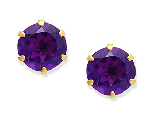 Unbranded 9ct-Gold-Amethyst-Earrings--6mm-070681