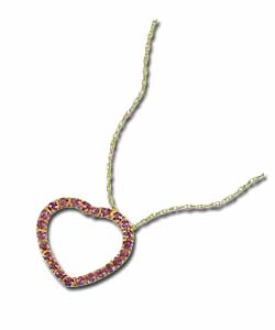 9ct Gold Amethyst Floating Heart Pendant