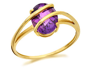 Unbranded 9ct-Gold-And-Amethyst-Twist-Ring-180399