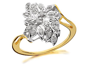 Unbranded 9ct-Gold-And-Diamond-Flower-Corsage-Cluster-Ring--0.25ct-046017