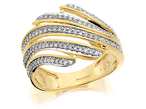 Unbranded 9ct-Gold-and-Diamond-Half-Eternity-Band-Ring-048078