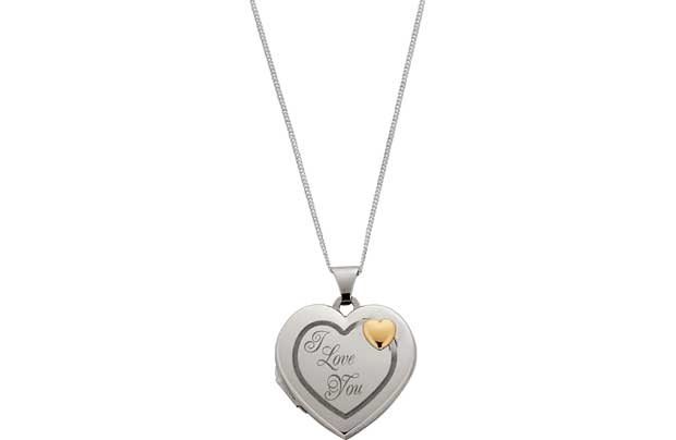 Unbranded 9ct Gold and Sterling Silver I Love You Locket
