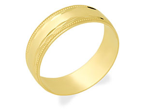 Unbranded 9ct-Gold-Bead-Diamond-Cut-Edge-Grooms-Wedding-Ring--7mm-184208