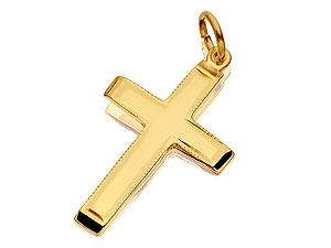 Unbranded 9ct-Gold-Beaded-Edge-Cross-186309