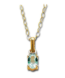 9ct Gold Blue Topaz Pendant