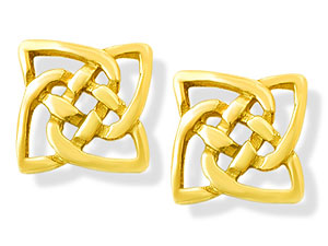 Unbranded 9ct-Gold-Celtic-Pattern-Earrings--5mm-070673