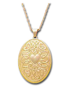 9ct Gold Celtic Style Entwined Heart Locket