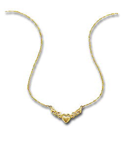 9ct Gold Celtic Style Entwined Heart Necklet