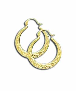9ct Gold Celtic Style Twist Creoles
