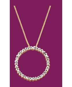 9ct Gold Circle Diamond Set Pendant