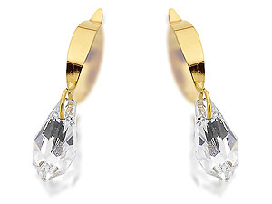 Unbranded 9ct-Gold-Crystal-Briolette-Drop-Earrings-071521