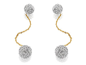 Unbranded 9ct-Gold-Crystal-Disco-Ball-Drop-Earrings-071504