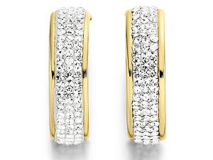 Unbranded 9ct-Gold-Crystal-Half-Hoop-Earrings--5mm-072595