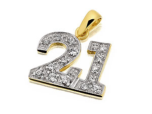 Unbranded 9ct-Gold-Cubic-Zirconia-21st-Birthday-Charm-073865