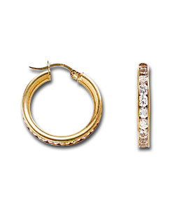 9ct Gold Cubic Zirconia Creoles
