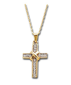 9ct Gold Cubic Zirconia Cross