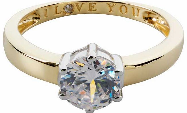 Show how much that special someone means to you with this 9ct Gold Cubic Zirconia ring. with I Love You written on the inside. This gorgeous ring will add a touch of beauty to any outfit with a sentimental meaning. Available in size L. Available in s