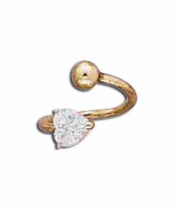 9ct Gold Cubic Zirconia Set Twist Body Bar