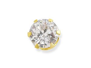 Unbranded 9ct-Gold-Cubic-Zirconia-Single-Stud-Earring--4mm-073414
