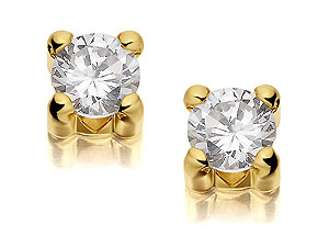 Unbranded 9ct-Gold-Cubic-Zirconia-Solitaire-Earrings--5mm-072730