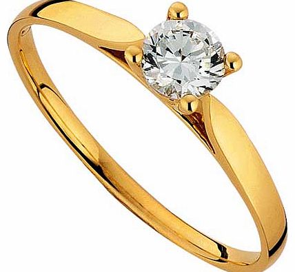 Unbranded 9ct Gold Cubic Zirconia Solitaire Ring - Size O