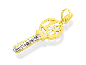 Unbranded 9ct-Gold-Diamond-18th-Birthday-Charm-073834