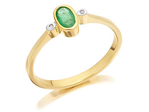 Unbranded 9ct-Gold-Diamond-And-Emerald-Birthstone-Ring--May-180205