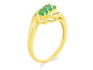 Unbranded 9ct-Gold-Diamond-And-Emerald-Ring-047501