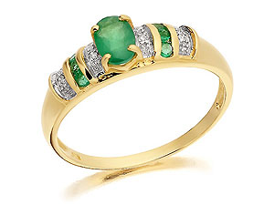 Unbranded 9ct-Gold-Diamond-And-Emerald-Ring-047507