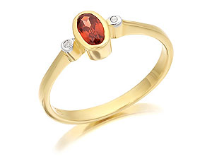Unbranded 9ct-Gold-Diamond-And-Garnet-Birthstone-Ring--January--180201