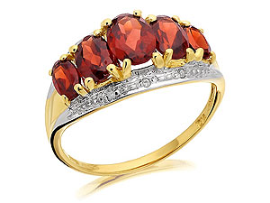 Unbranded 9ct-Gold-Diamond-And-Garnet-Ring-181467