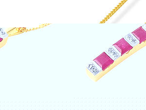 Unbranded 9ct-Gold-Diamond-And-Ruby-Bar-Pendant-And-Chain-049858